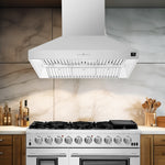 Forno Orvieto 48-Inch Wall Mount Range Hood, LED Lighting, Heavy Duty, Stainless Steel - BonPrix Électroménagers