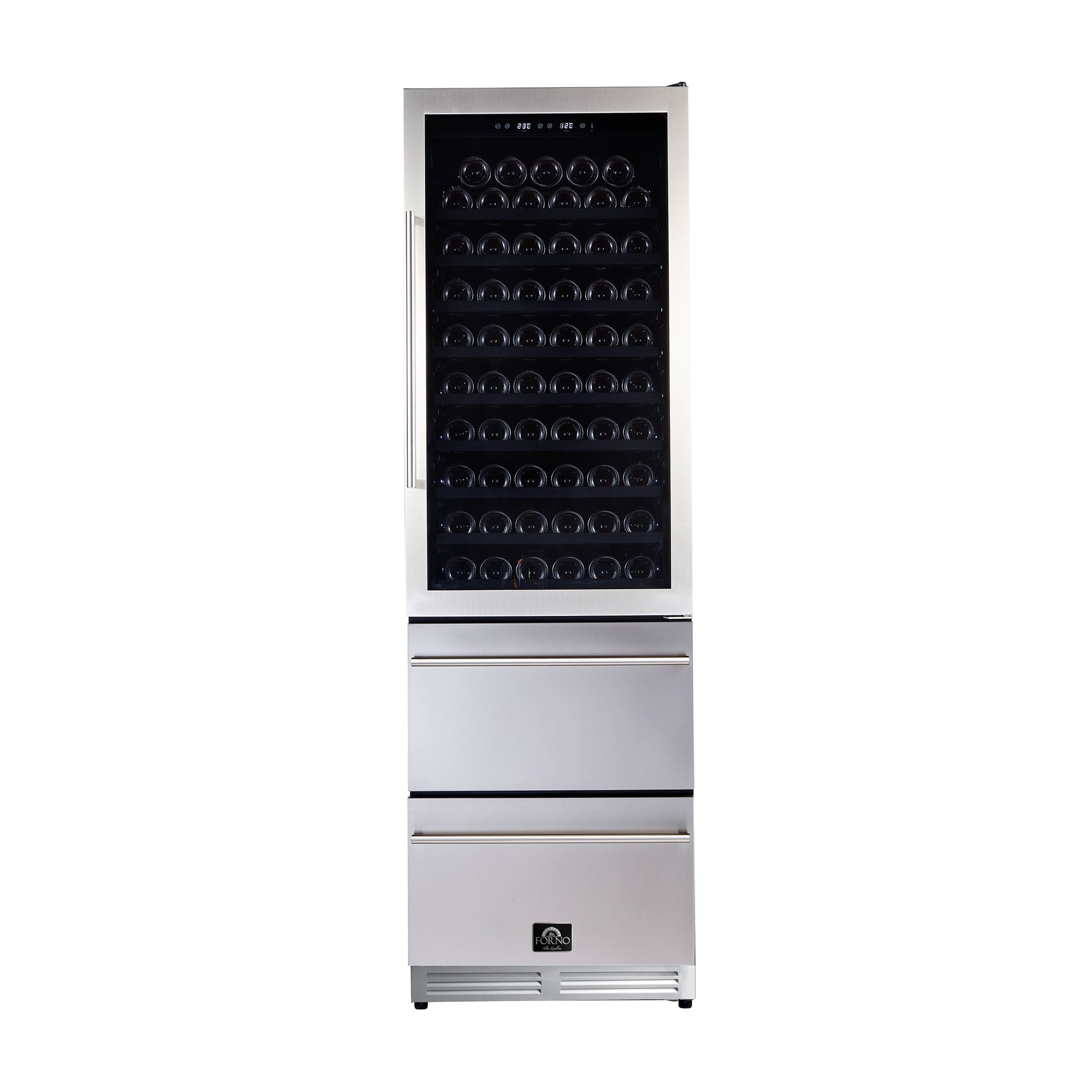 Forno Azienda 24-Inch Dual Temperature Zone Wine Cooler, Up to 108 Bottles, Two Refrigerated Drawers, Adjustable Temperature Zones, Energy Efficient - BonPrix Électroménagers