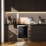 Forno Bacchino 24 Inch Wine Cooler, Stainless Steel, with LED Lighting, Triple Glass Door, 51 Bottle Capacity, Built-In or Freestanding - BonPrix Électroménagers