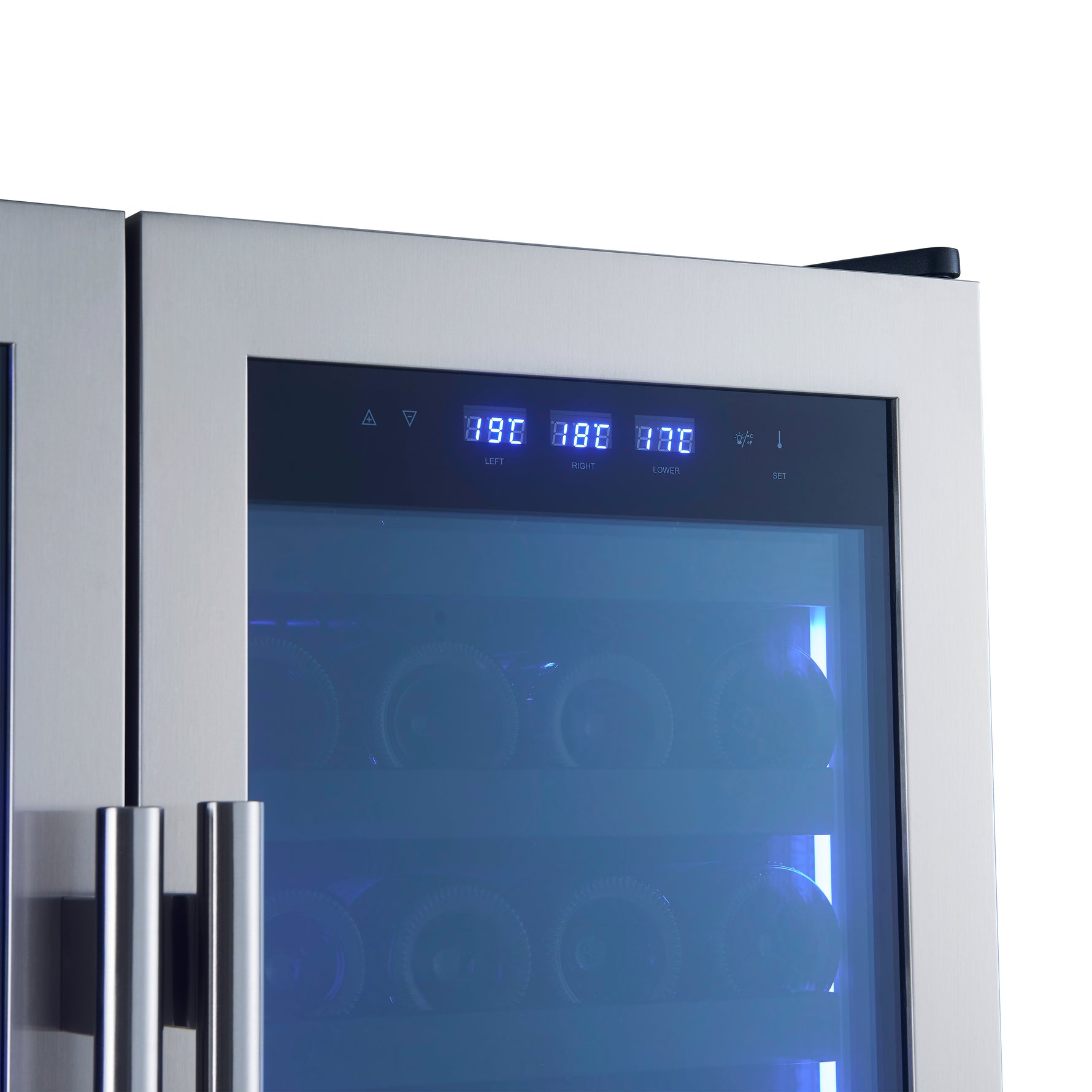 Forno Campania 32-Inch Wine Cooler, Stainless Steel, Dual Wine Zones, Two Beverage Drawers, 17.7 cu.ft - BonPrix Électroménagers