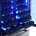 Forno Campania 32-Inch Wine Cooler, Stainless Steel, Dual Wine Zones, Two Beverage Drawers, 17.7 cu.ft - BonPrix Électroménagers