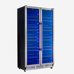 Forno Vernazza 40-Inch Side-by-Side Dual Zone Wine Cellar, 25.07 cu.ft Capacity, Stainless Steel, Temperature Control, UV-Protected Glass Door, Wooden Shelves - BonPrix Électroménagers