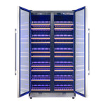 Forno Vernazza 40-Inch Side-by-Side Dual Zone Wine Cellar, 25.07 cu.ft Capacity, Stainless Steel, Temperature Control, UV-Protected Glass Door, Wooden Shelves - BonPrix Électroménagers