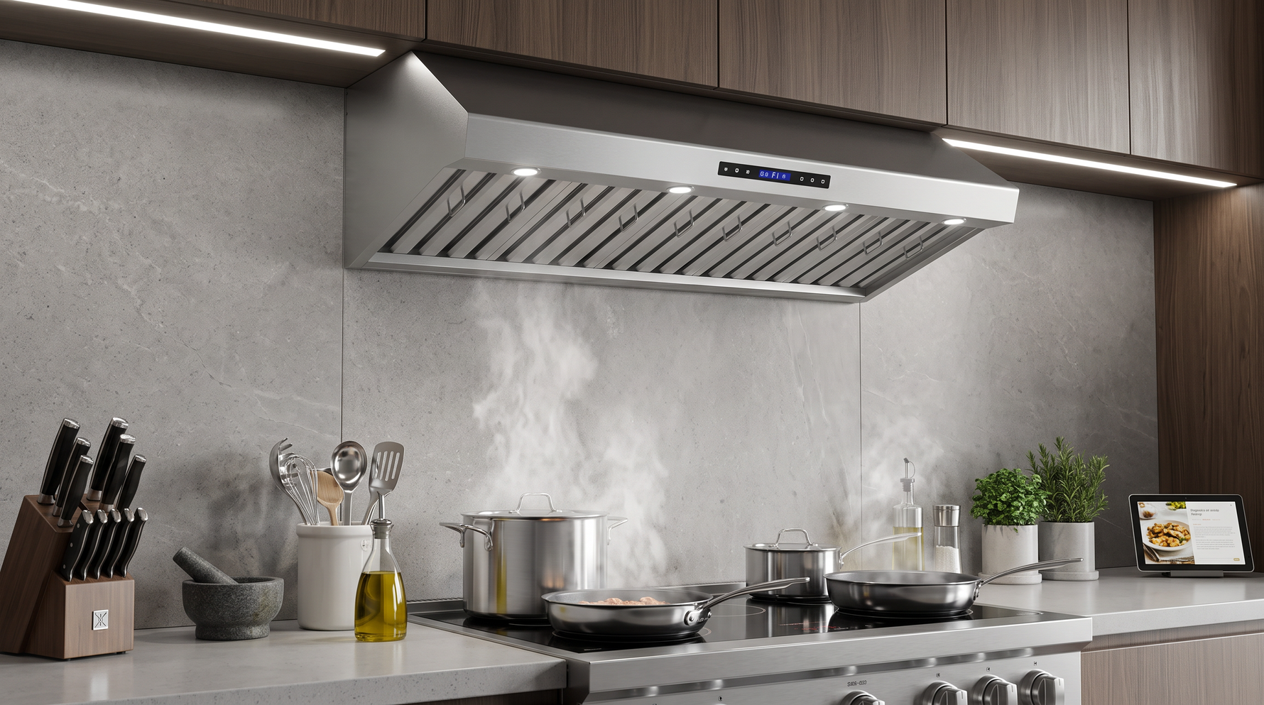 Hotte de cuisine murale Forno Palazzo 60 pouces, Acier inoxydable, Filtres à baffle robustes, Télécommande