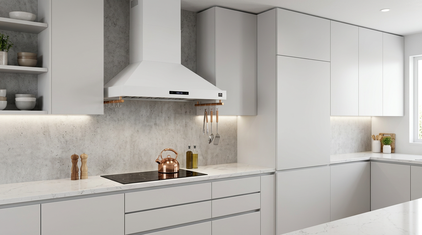Hotte Murale Forno Venezia de 30 Pouces en Blanc avec Commandes Tactiles et Filtres à Baffle