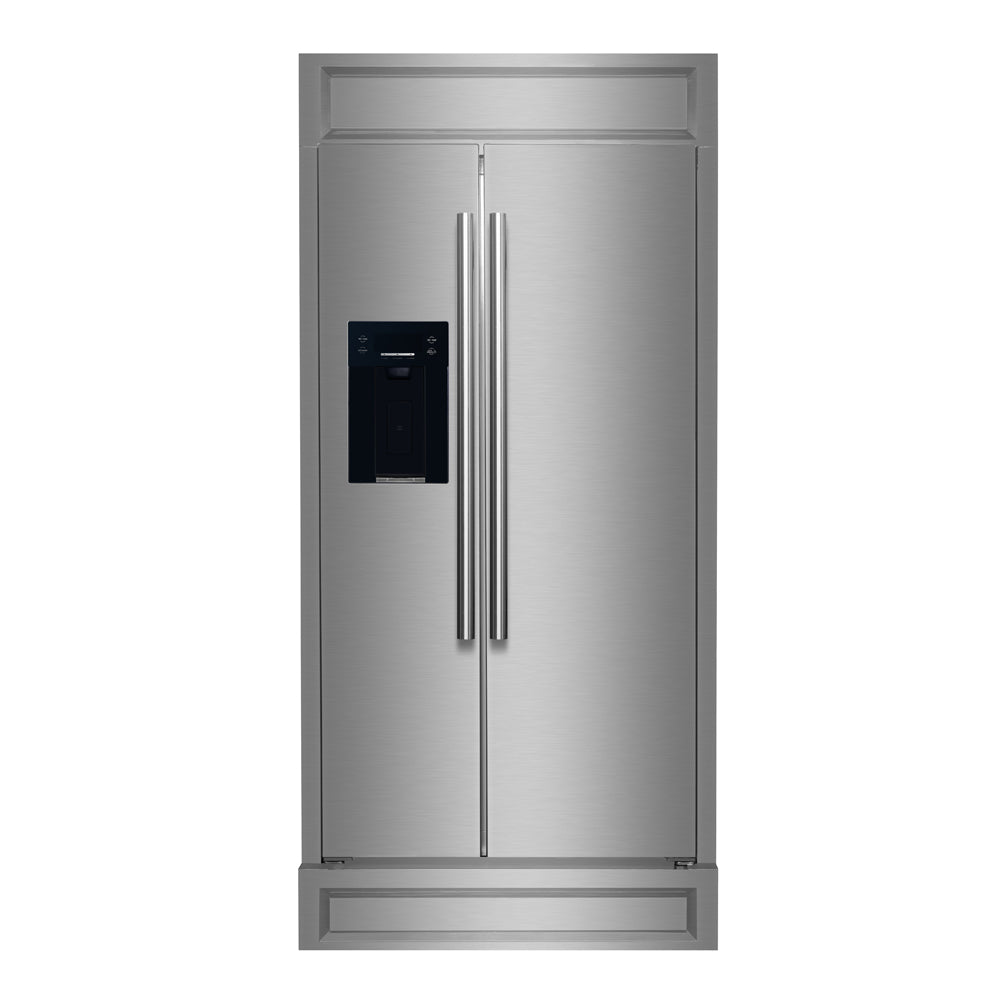 Forno Salerno 40-Inch Built-In Stainless Steel Refrigerator, 20 cu.ft, Modern Decorative Grill, ENERGY STAR Certified - BonPrix Électroménagers