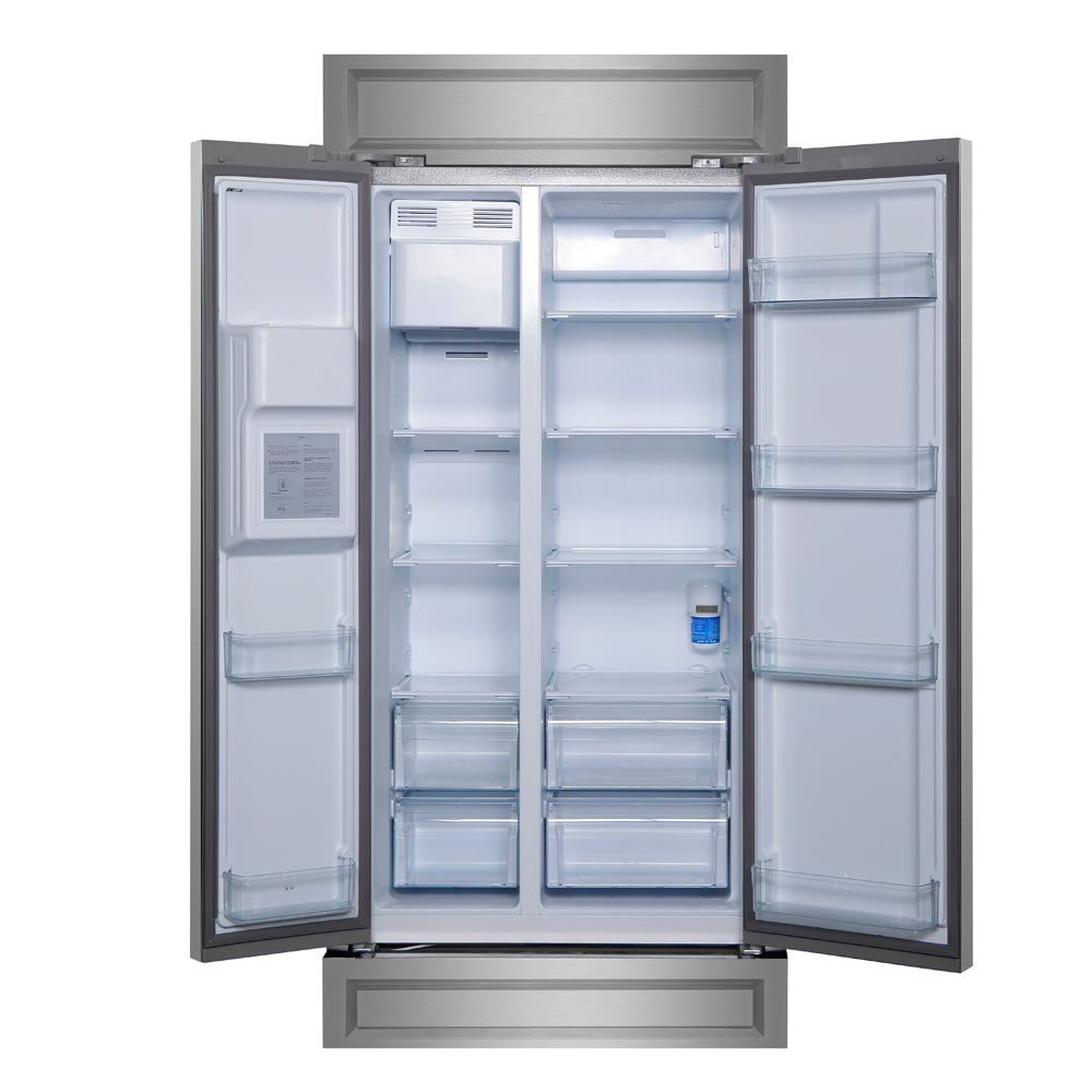 Forno Salerno 40-Inch Built-In Stainless Steel Refrigerator, 20 cu.ft, Modern Decorative Grill, ENERGY STAR Certified - BonPrix Électroménagers