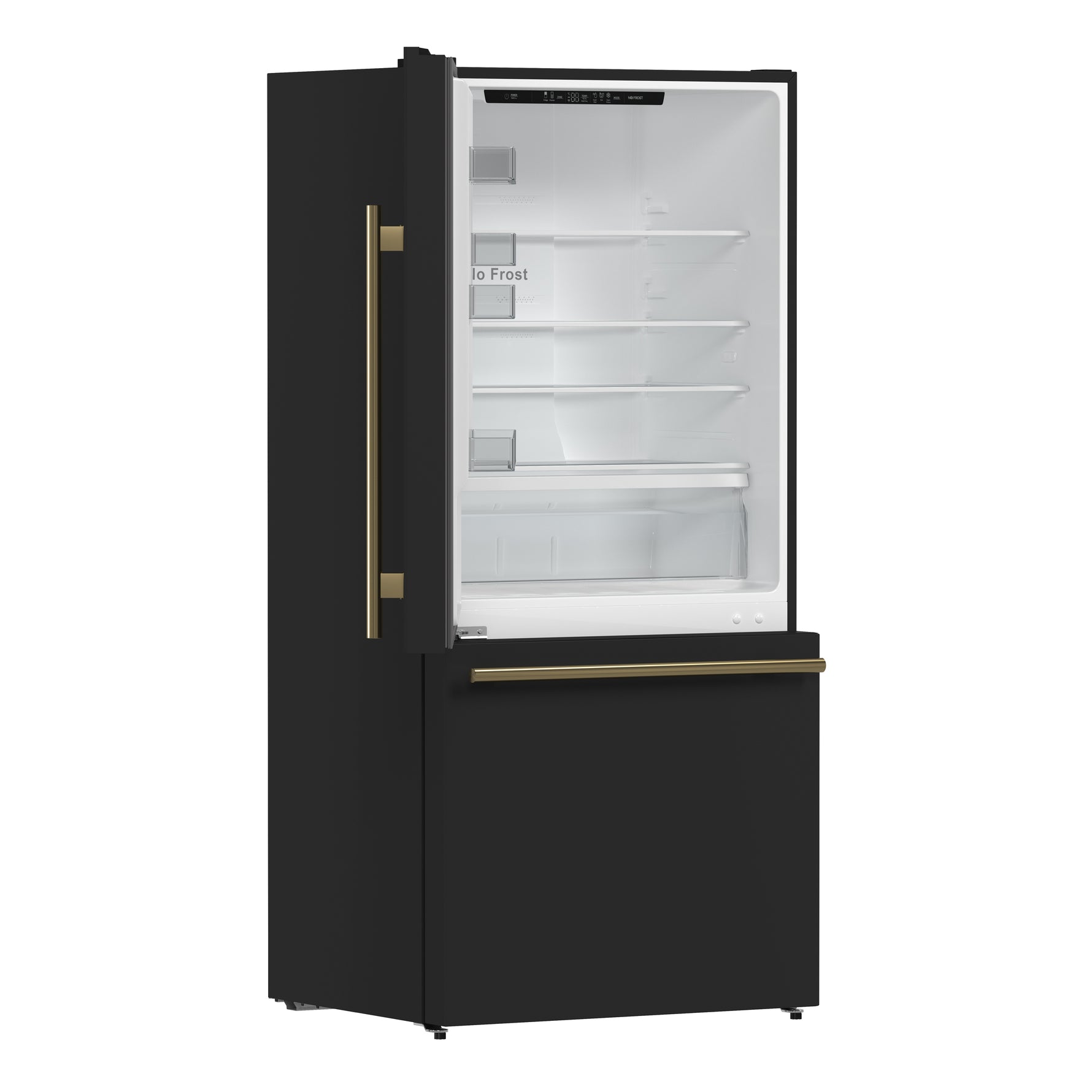 Forno Milano Espresso 31-Inch Black Bottom Freezer Refrigerator, 17.2 Cu. Ft., Energy-Efficient, No Frost, Built-In Ice Maker - BonPrix Électroménagers