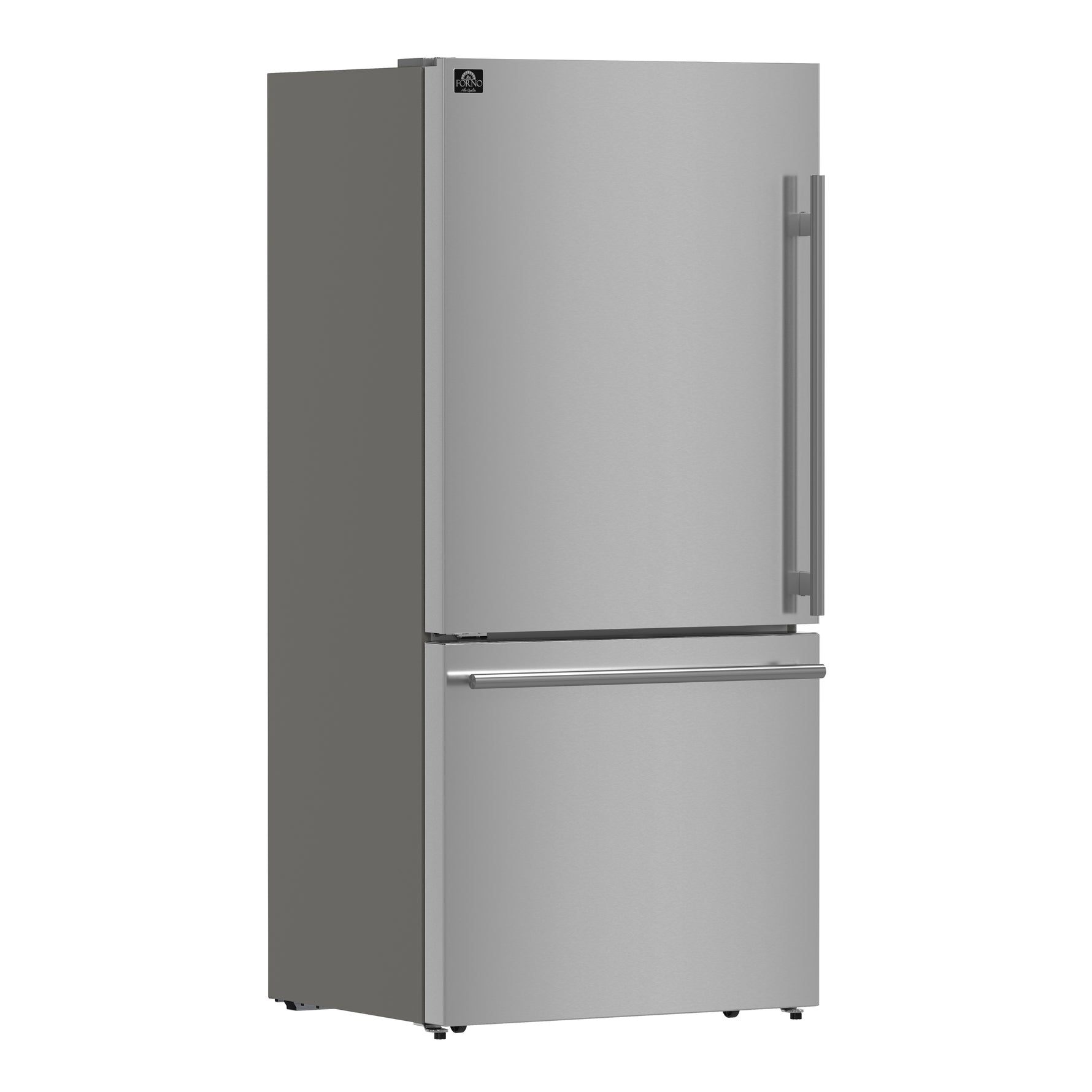 Forno Milano Espresso 31-Inch Stainless Steel Bottom Freezer Refrigerator, 17.2 cu.ft., Built-In Ice Maker, ENERGY STAR - BonPrix Électroménagers