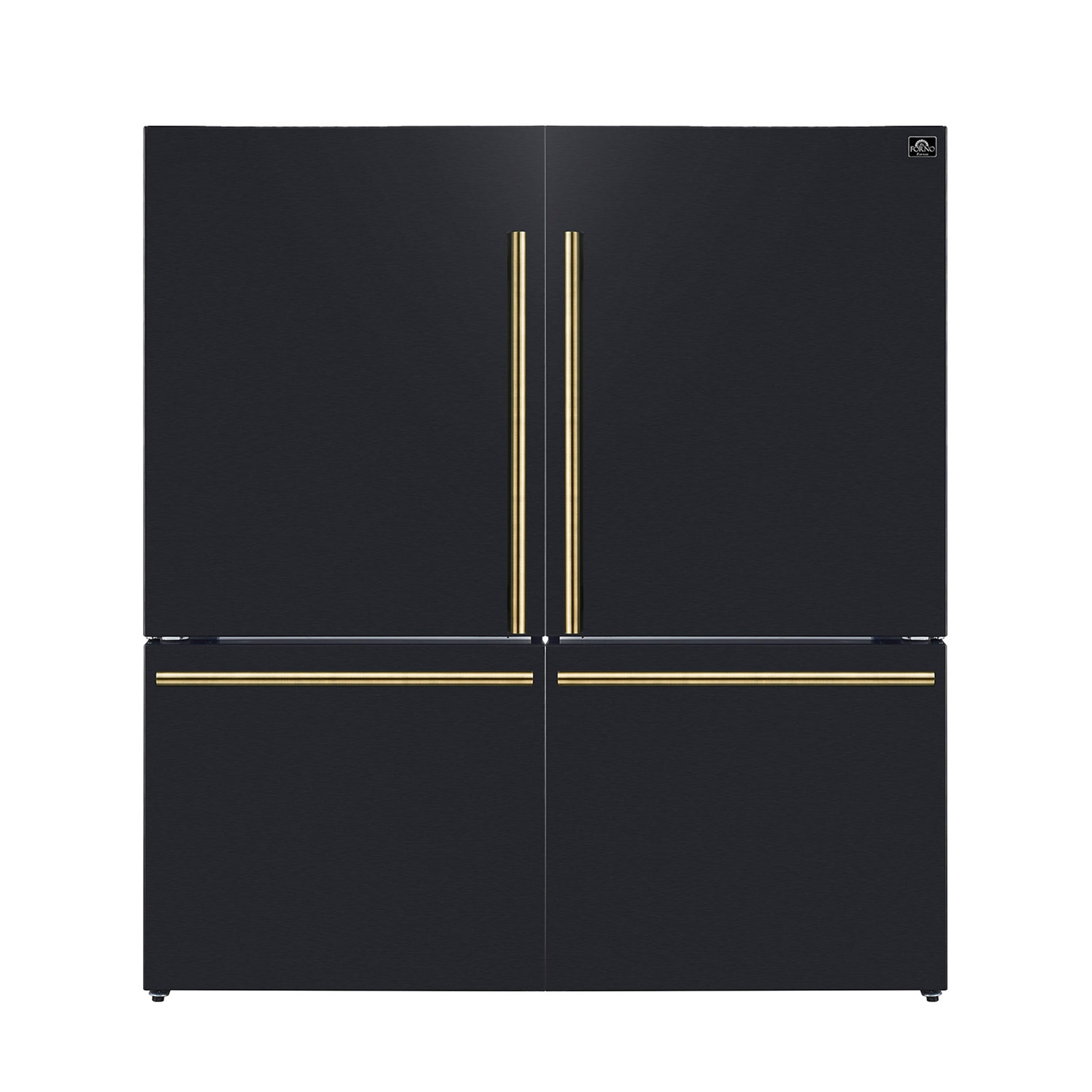 Forno Milano 2-Piece 62-Inch Freestanding Dual Bottom Freezer Refrigerator in Black – 34.4 cu.ft, Touch Control, Ice Maker - BonPrix Électroménagers