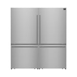 Forno Milano 2-Piece 62-Inch Freestanding Dual Bottom Freezer Refrigerator, Stainless Steel – 34.4 cu.ft, Touch Control, Ice Maker - BonPrix Électroménagers