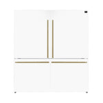 Forno Milano 2-Piece 62-Inch Freestanding Dual Bottom Freezer Refrigerator, White – 34.4 cu.ft, Touch Control, Ice Maker - BonPrix Électroménagers