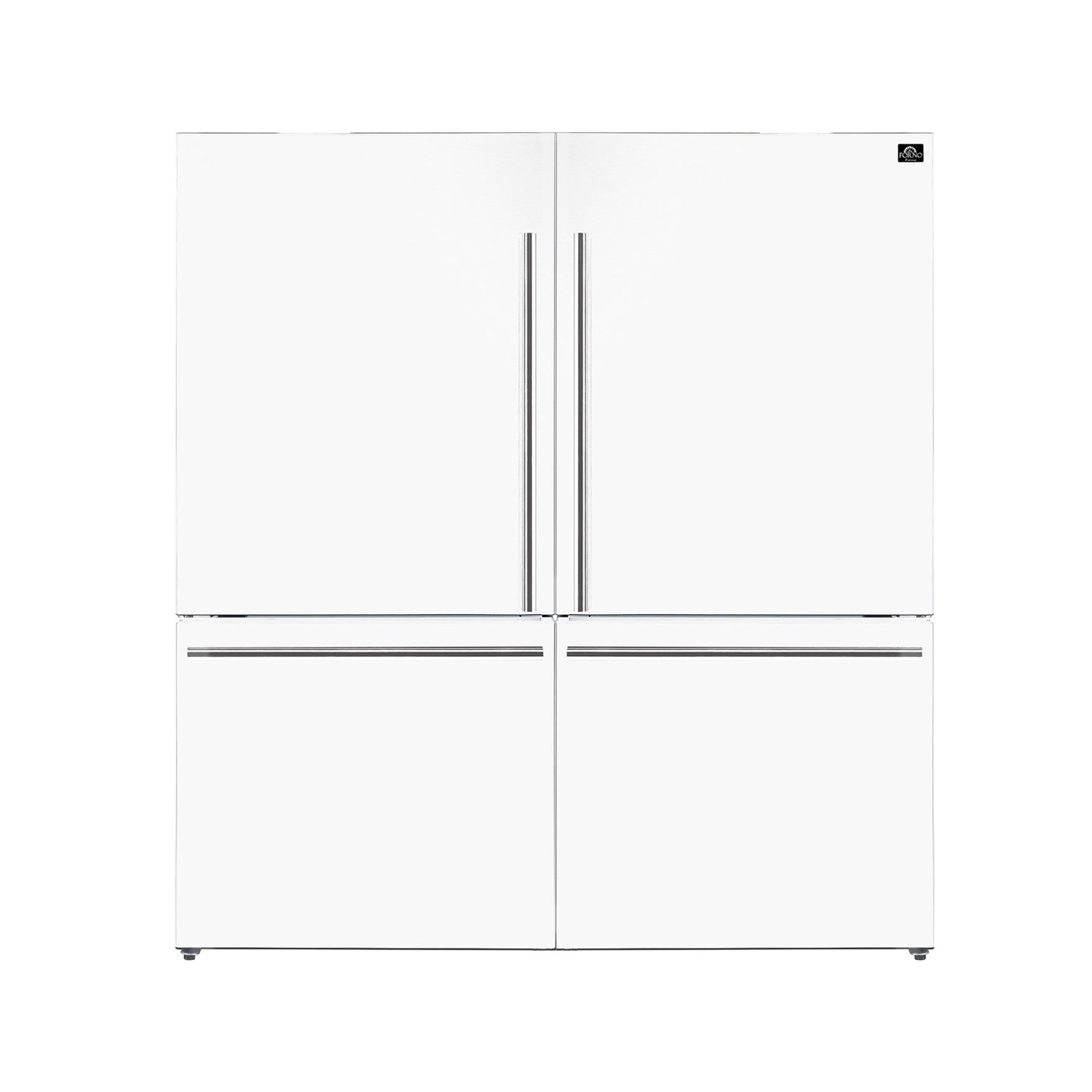 Forno Milano 2-Piece 62-Inch Freestanding Dual Bottom Freezer Refrigerator, White – 34.4 cu.ft, Touch Control, Ice Maker - BonPrix Électroménagers
