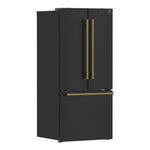 Forno Gallipoli Espresso 30-Inch Black French Door Refrigerator, Bottom Freezer, 17.5 Cu. Ft., No Frost, Ice Maker - BonPrix Électroménagers