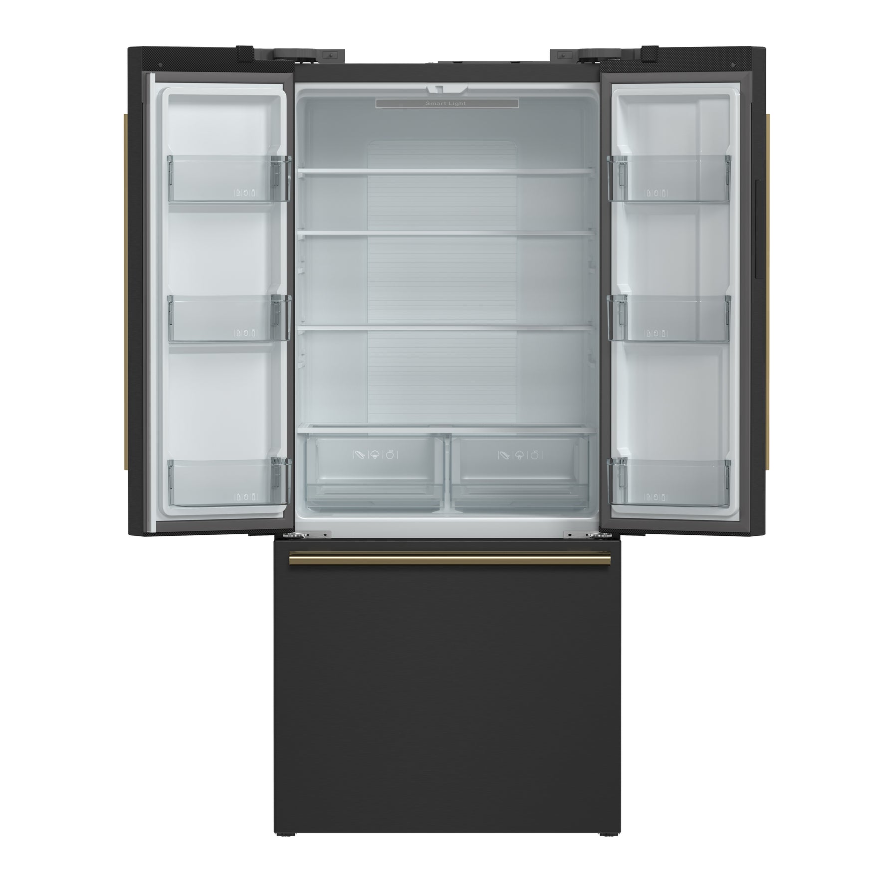 Forno Gallipoli Espresso 30-Inch Black French Door Refrigerator, Bottom Freezer, 17.5 Cu. Ft., No Frost, Ice Maker - BonPrix Électroménagers