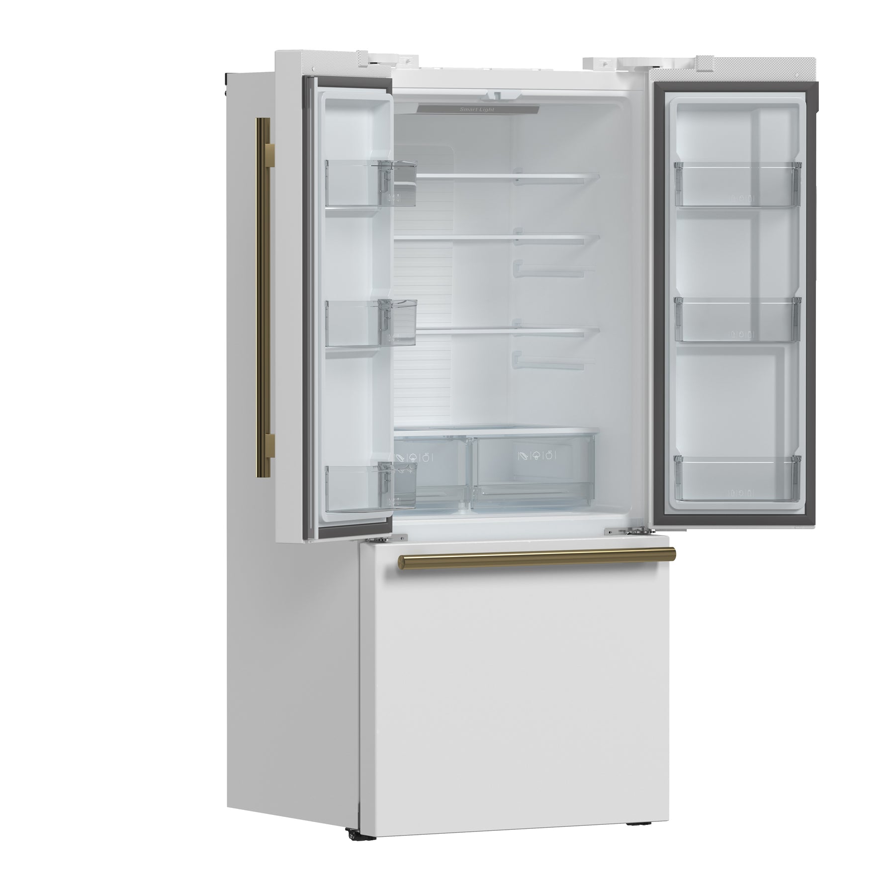 Forno Gallipoli Espresso 30-Inch White French Door Refrigerator, Bottom Freezer, 17.5 Cu. Ft., No Frost, Ice Maker - BonPrix Électroménagers