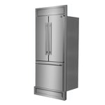 Forno Gallipoli 30-Inch French Door Refrigerator, 17.5 cu.ft Capacity, Modern Decorative Grill, 34-Inch Width, Stainless Steel, No Frost Technology, Energy Efficient - BonPrix Électroménagers
