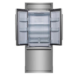 Forno Gallipoli 30-Inch French Door Refrigerator, 17.5 cu.ft Capacity, Modern Decorative Grill, 34-Inch Width, Stainless Steel, No Frost Technology, Energy Efficient - BonPrix Électroménagers