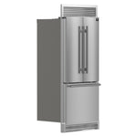 Forno Gallipoli 30-Inch French Door Refrigerator, 17.5 cu.ft Capacity, Decorative Grill, 34-Inch Width, Stainless Steel, No Frost Technology, Energy Efficient - BonPrix Électroménagers