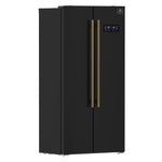 Forno Salerno Espresso 33-Inch Black Side-by-Side Refrigerator, 15.6 Cu. Ft., Energy-Efficient, No Frost, Modern Design - BonPrix Électroménagers