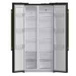 Forno Salerno Espresso 33-Inch Black Side-by-Side Refrigerator, 15.6 Cu. Ft., Energy-Efficient, No Frost, Modern Design - BonPrix Électroménagers