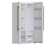 Forno Salerno Espresso 33-Inch White Side-by-Side Refrigerator, 15.6 Cu. Ft., Energy-Efficient, No Frost, Modern Design - BonPrix Électroménagers