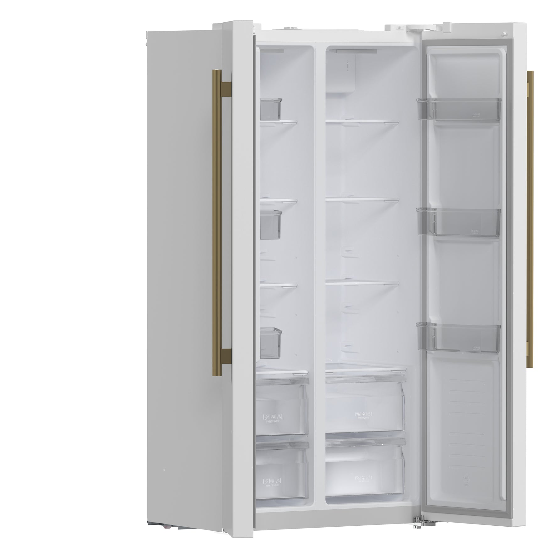 Forno Salerno Espresso 33-Inch White Side-by-Side Refrigerator, 15.6 Cu. Ft., Energy-Efficient, No Frost, Modern Design - BonPrix Électroménagers