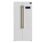 Forno Salerno Espresso 33-Inch White Side-by-Side Refrigerator, 15.6 Cu. Ft., Energy-Efficient, No Frost, Modern Design - BonPrix Électroménagers