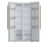 Forno Salerno Espresso 33-Inch White Side-by-Side Refrigerator, 15.6 Cu. Ft., Energy-Efficient, No Frost, Modern Design - BonPrix Électroménagers