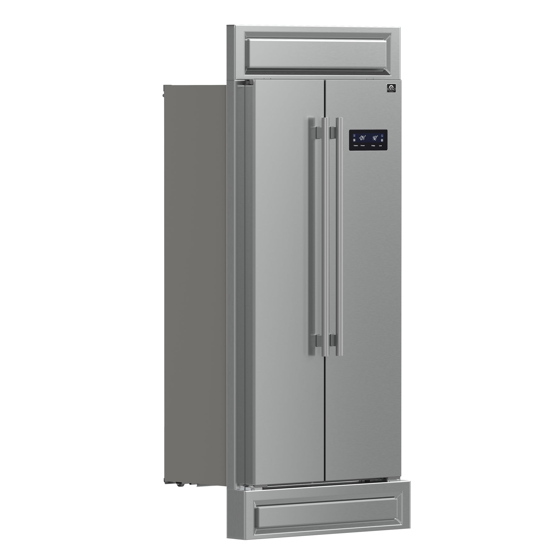 Forno Salerno 37-Inch Built-In Stainless Steel Refrigerator, 15.6 cu.ft, Modern Decorative Grill, ENERGY STAR Certified - BonPrix Électroménagers
