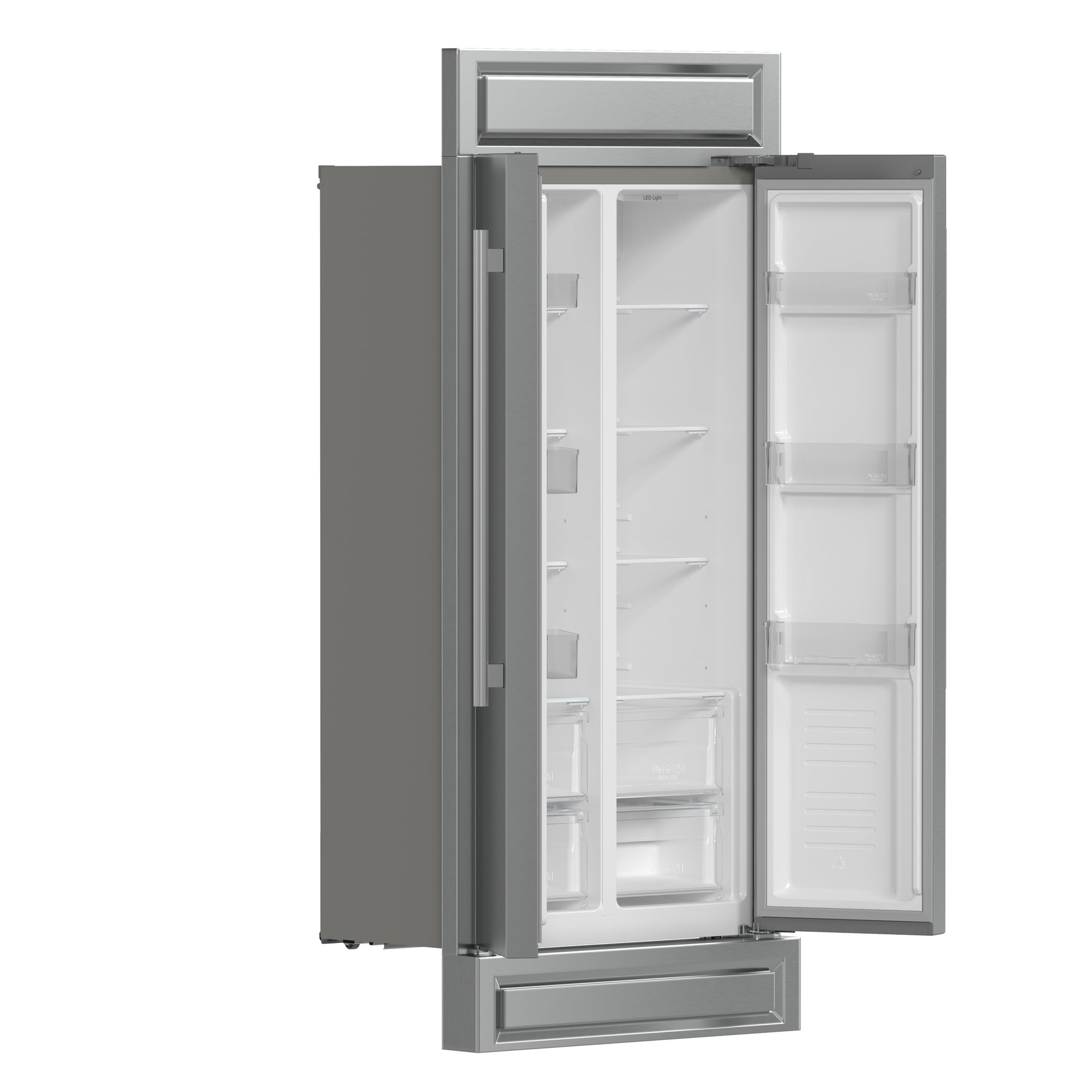 Forno Salerno 37-Inch Built-In Stainless Steel Refrigerator, 15.6 cu.ft, Modern Decorative Grill, ENERGY STAR Certified - BonPrix Électroménagers