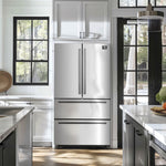Réfrigérateur à portes françaises Forno Moena de 36 pouces, 19,2 pi³, profondeur de comptoir, machine à glace, panneau intérieur en acier inoxydable, certifié ENERGY STAR