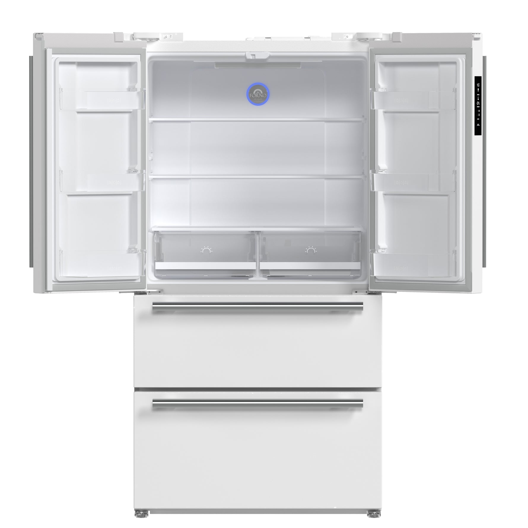 Forno Moena Espresso 36-Inch White French Door Refrigerator, 19.2 Cu. Ft., Frost-Free, Automatic Ice Maker, ENERGY STAR Certified - BonPrix Électroménagers