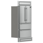 Forno Moena 40-Inch French Door Refrigerator, Stainless Steel, 19.2 cu.ft, Modern Decorative Grill, ENERGY STAR Certified - BonPrix Électroménagers