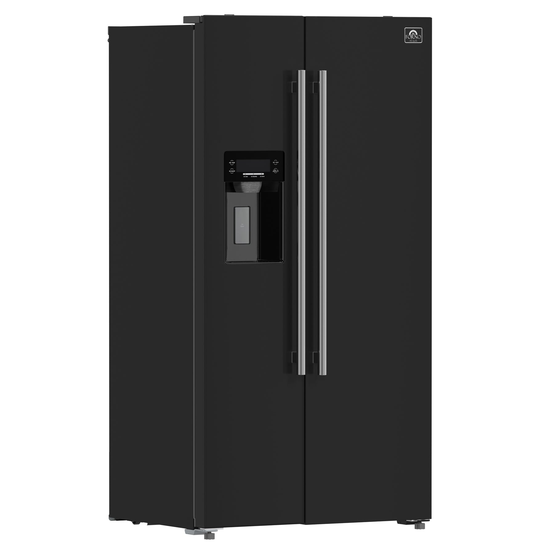 Forno Salerno Espresso 36-Inch Black Side-by-Side Refrigerator, 20 Cu. Ft., Frost-Free, Ice & Water Dispenser, ENERGY STAR Certified - BonPrix Électroménagers