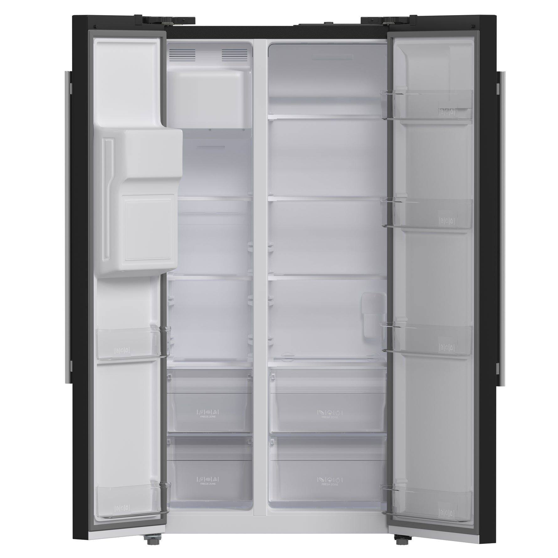 Forno Salerno Espresso 36-Inch Black Side-by-Side Refrigerator, 20 Cu. Ft., Frost-Free, Ice & Water Dispenser, ENERGY STAR Certified - BonPrix Électroménagers