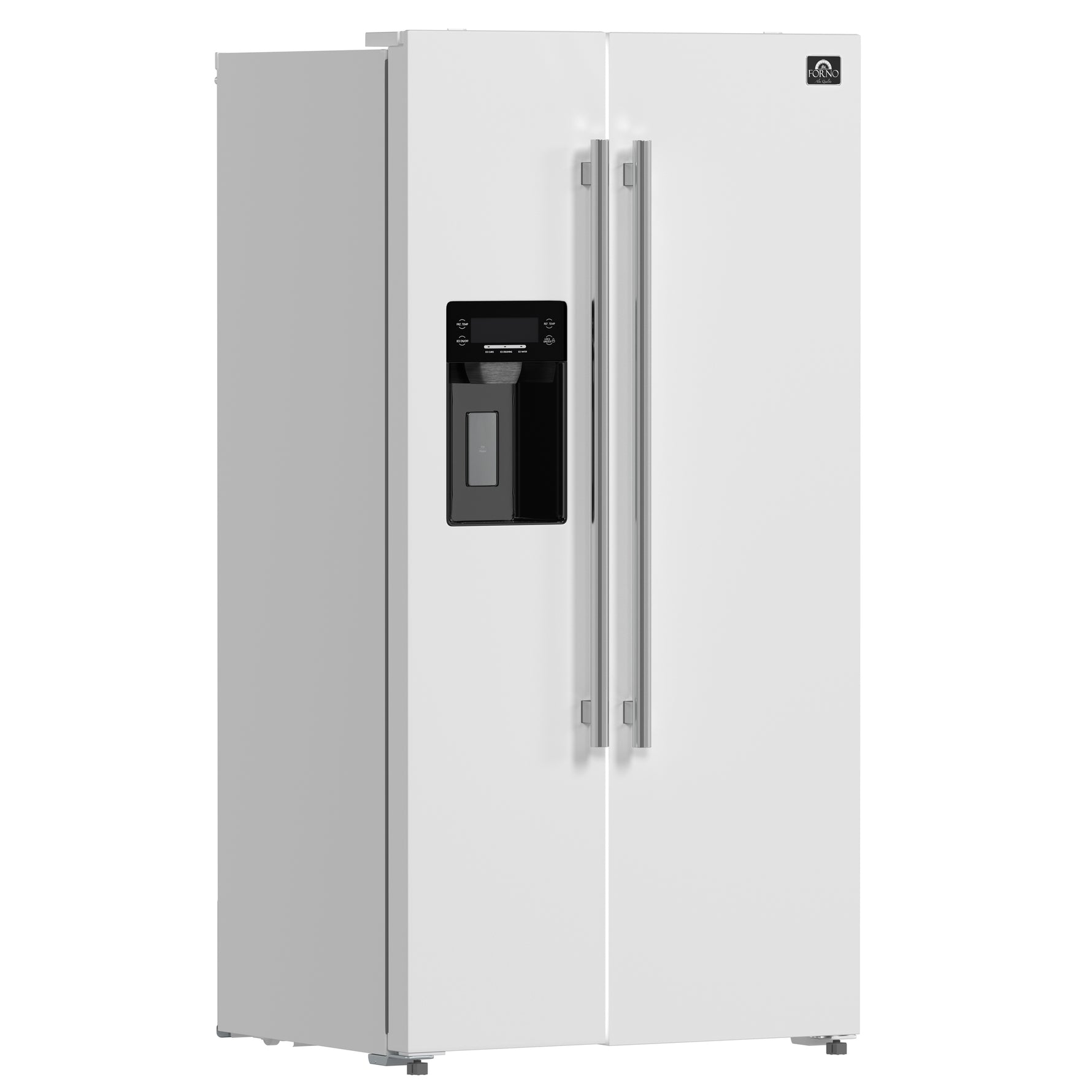 Forno Salerno Espresso 36-Inch White Side-by-Side Refrigerator, 20 Cu. Ft., Frost-Free, Ice & Water Dispenser, ENERGY STAR Certified - BonPrix Électroménagers
