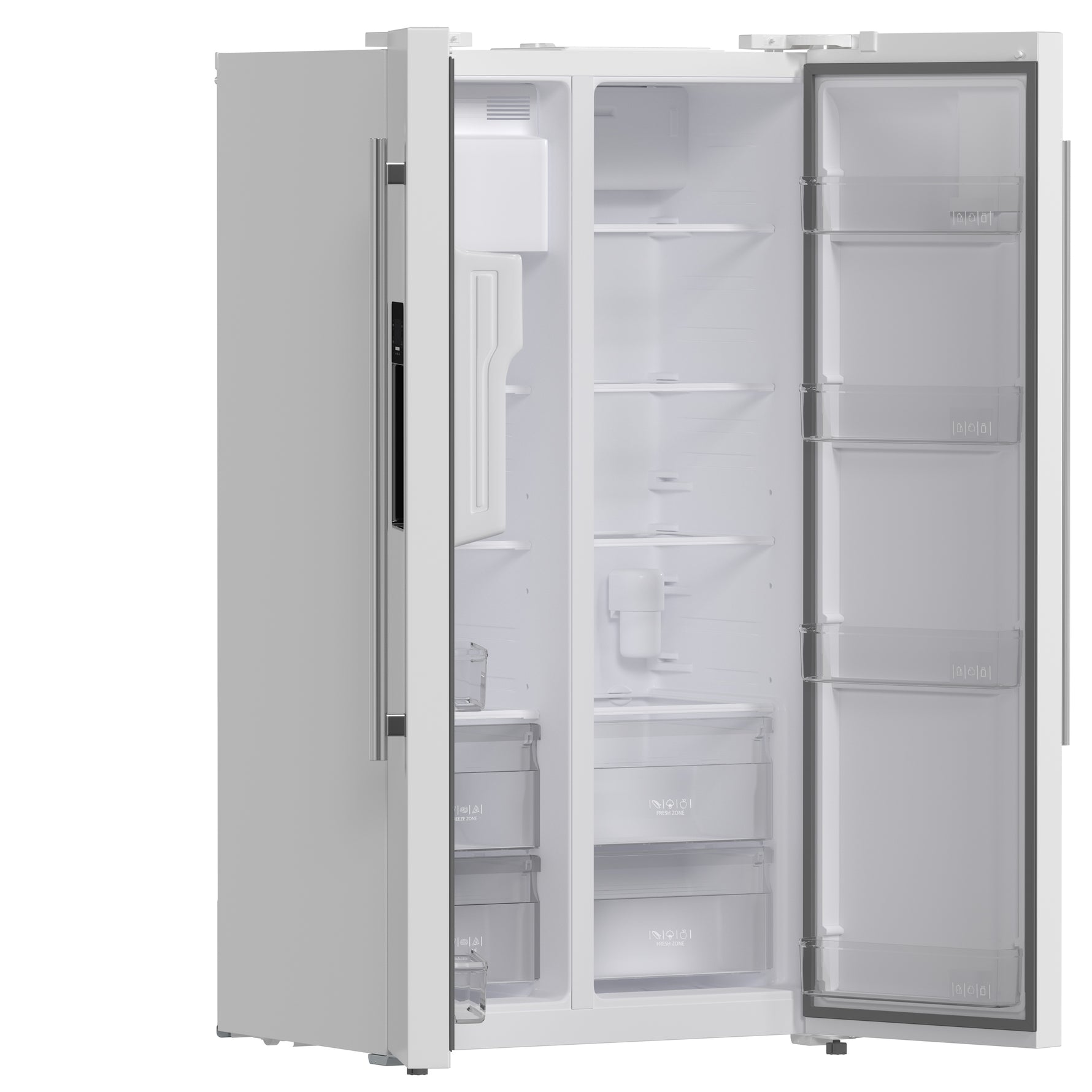 Forno Salerno Espresso 36-Inch White Side-by-Side Refrigerator, 20 Cu. Ft., Frost-Free, Ice & Water Dispenser, ENERGY STAR Certified - BonPrix Électroménagers