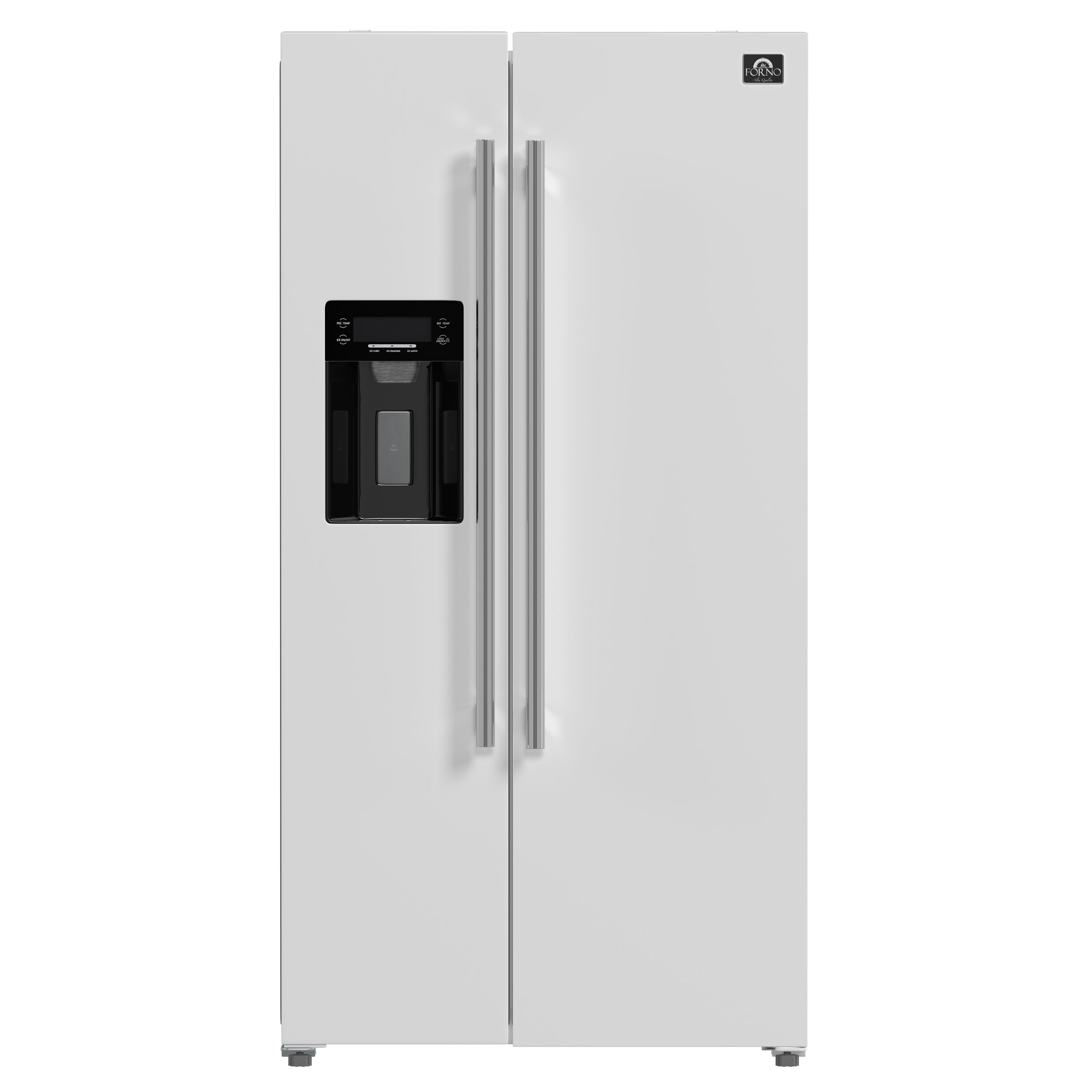 Forno Salerno Espresso 36-Inch White Side-by-Side Refrigerator, 20 Cu. Ft., Frost-Free, Ice & Water Dispenser, ENERGY STAR Certified - BonPrix Électroménagers