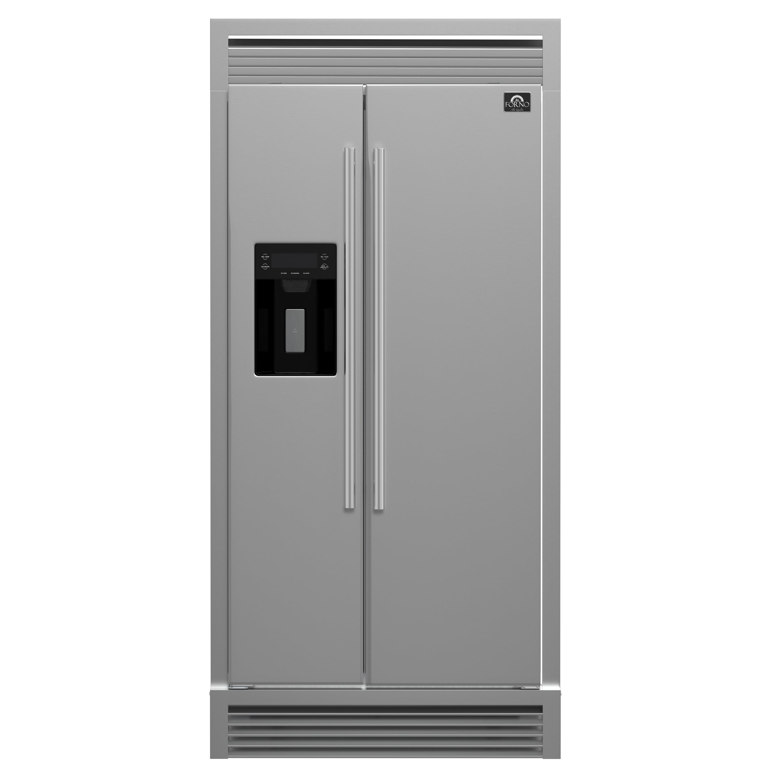 Forno Salerno 40-Inch Built-In Stainless Steel Refrigerator, 20 cu.ft, Decorative Grill, ENERGY STAR Certified - BonPrix Électroménagers