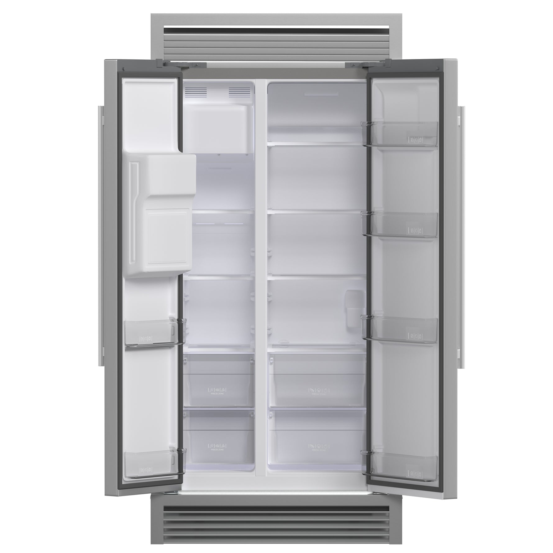 Forno Salerno 40-Inch Built-In Stainless Steel Refrigerator, 20 cu.ft, Decorative Grill, ENERGY STAR Certified - BonPrix Électroménagers