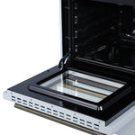 Forno Breno 24 Inch Freestanding Gas Range in White with Antique Brass, Compact Design - BonPrix Électroménagers