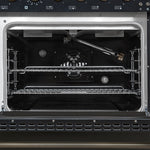 Forno Antico Cuisinière à Gaz Autonome de 48 Pouces, Noir, Design en Laiton Antique, 8 Brûleurs, Plaque de Cuisson, Fours Doubles, Énergétiquement Efficace