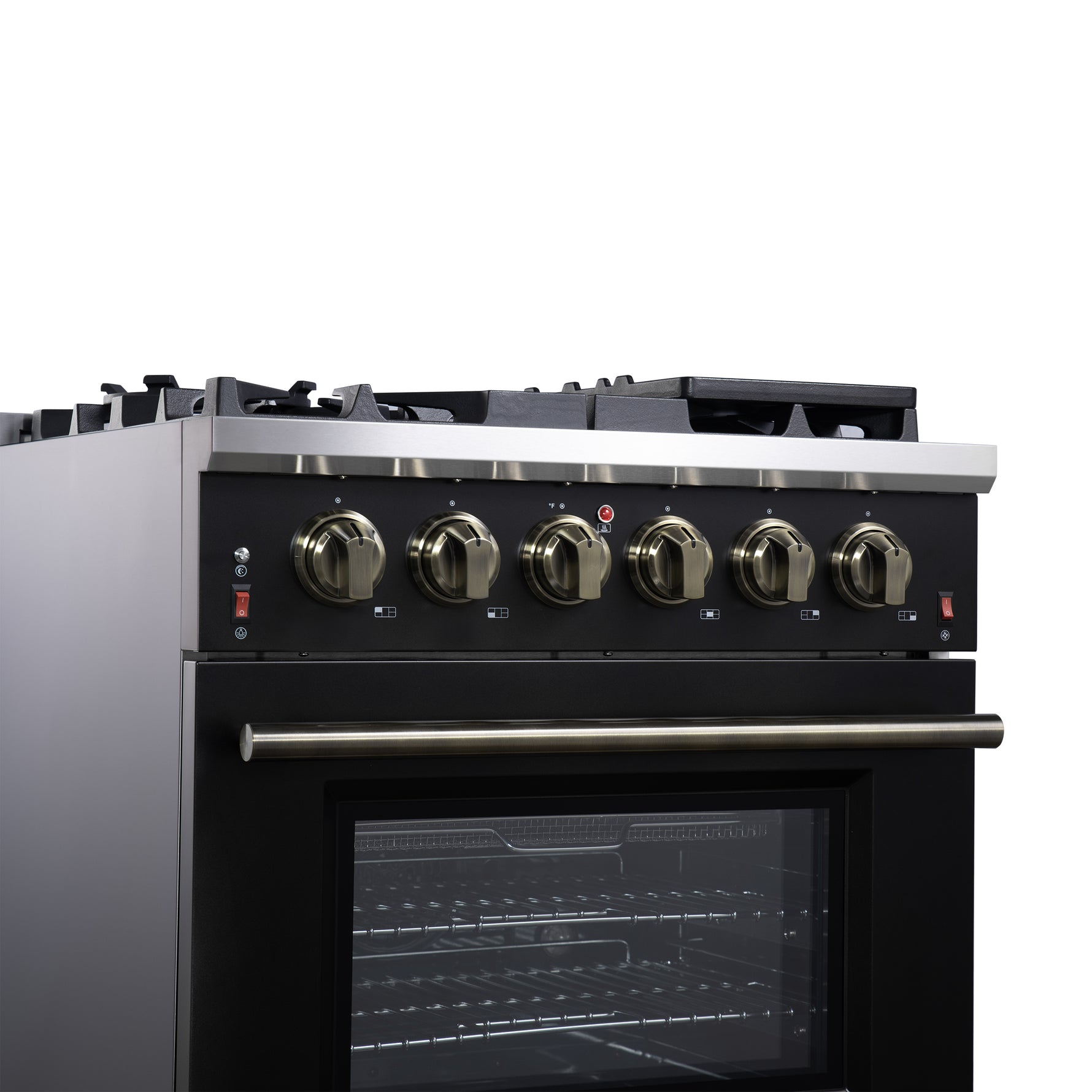 Forno Massimo 30-Inch Black Freestanding Gas Range, 5 Burners, True Convection Oven - BonPrix Électroménagers