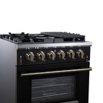 Forno Massimo 30-Inch Black Freestanding Gas Range, 5 Burners, True Convection Oven - BonPrix Électroménagers