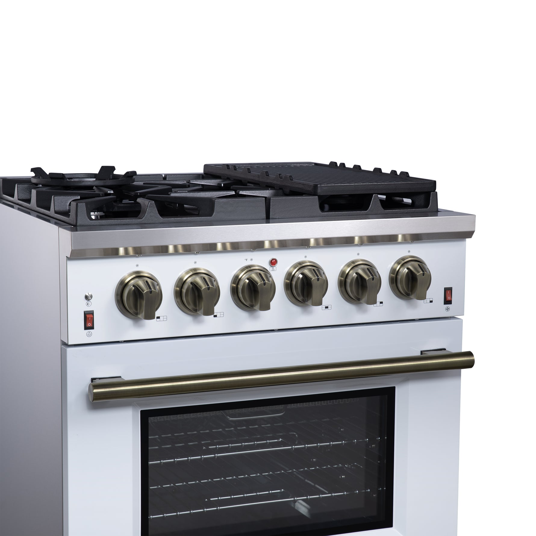 Forno Massimo 30-Inch White Freestanding Gas Range, 5 Burners, True Convection Oven - BonPrix Électroménagers