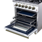 Forno Massimo 30-Inch White Freestanding Gas Range, 5 Burners, True Convection Oven - BonPrix Électroménagers