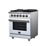Forno Massimo 30-Inch White Freestanding Gas Range, 5 Burners, True Convection Oven - BonPrix Électroménagers