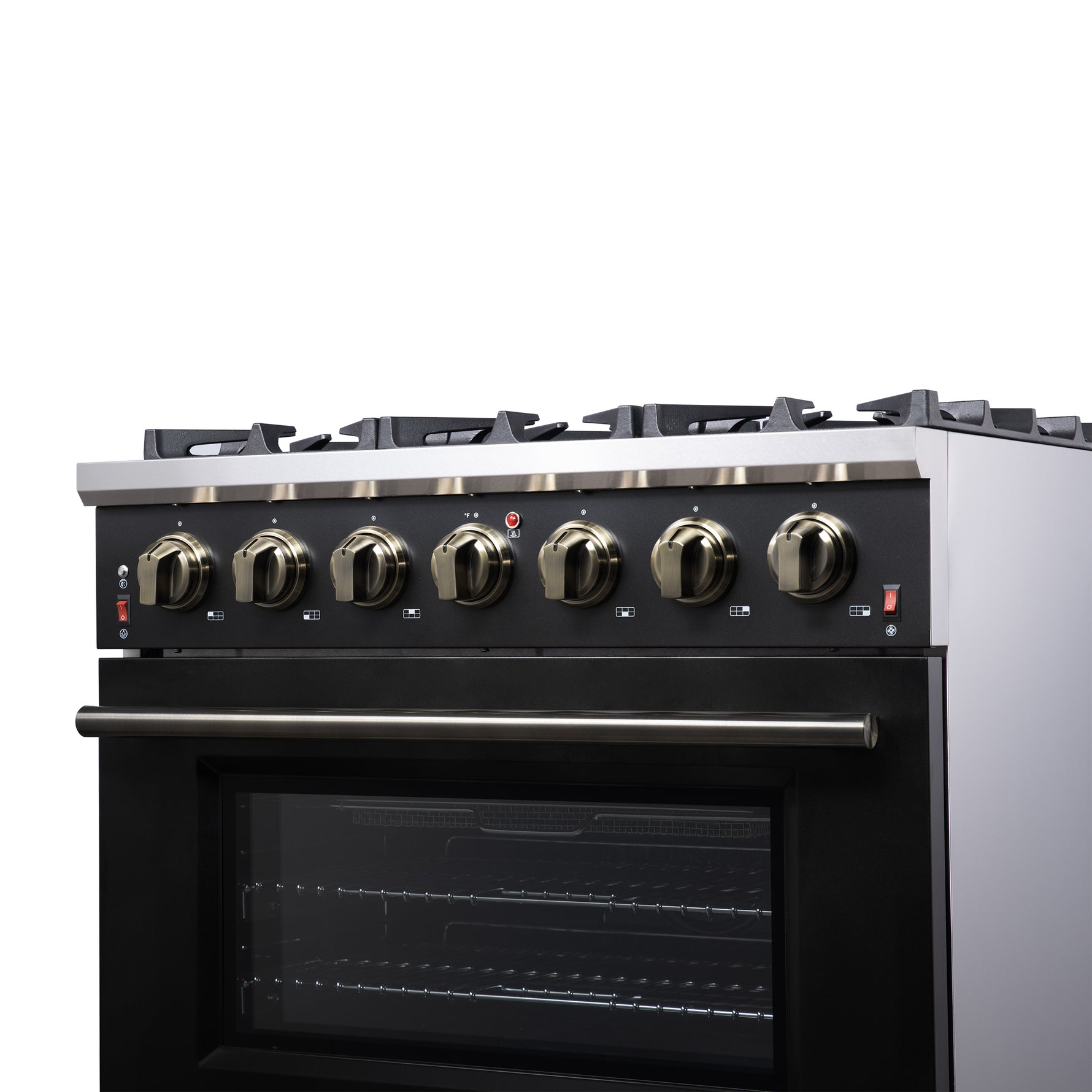 Forno Massimo 36-Inch Black Freestanding Gas Range, 6 Sealed Burners, Convection Oven, Energy Efficient - BonPrix Électroménagers