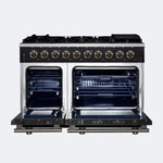 Forno Massimo 48-Inch Black Freestanding Gas Range, 8 Burners, True Convection Oven - BonPrix Électroménagers